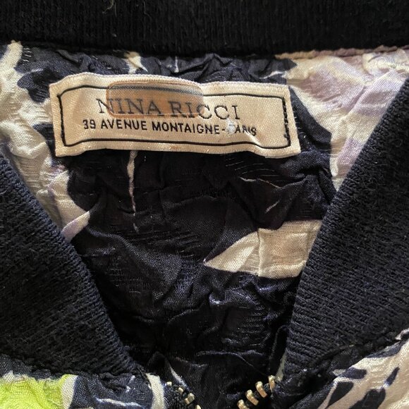 Nina Ricci crushed silk bomber jacket with floral print and pockets - Picture 9 of 9